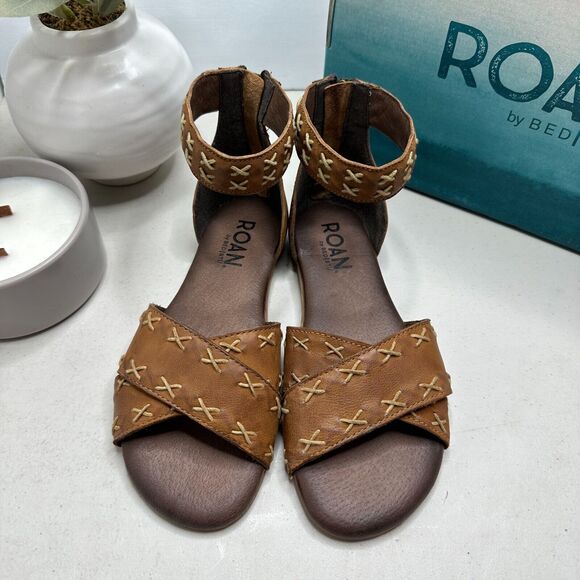 New Roan By Bed Stu Kel Bosco Leather Sandals Tan FR85008 Women's 6 NWB - Picture 3 of 12
